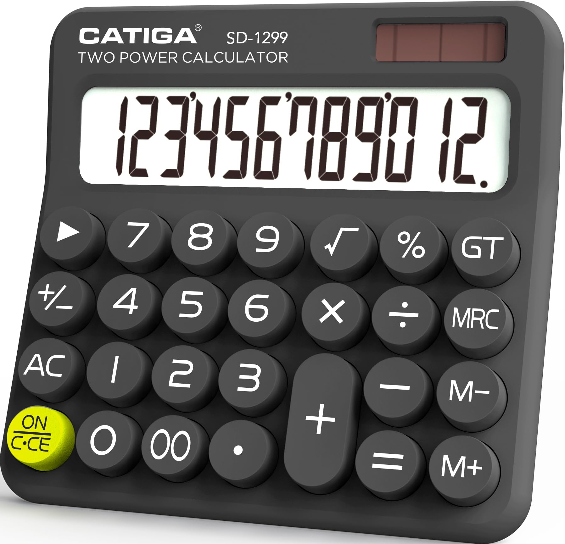 CATIGA Desktop Calculator 8 Digit with Solar Power and LCD Display, Big Buttons, for Home, Office, School, Class and Business, 4 Function Small Basic Calculators for Desk, CD-8185