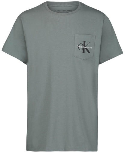 Calvin Klein Boys' Short Sleeve Pocket Logo Crew Neck T-Shirt, Soft, Comfortable, Relaxed Fit