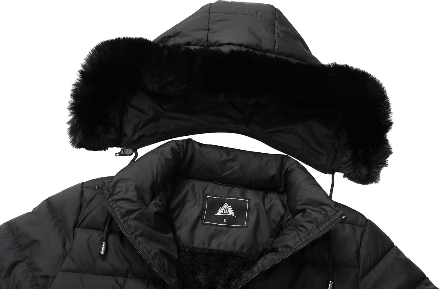 GOLDLADIES Women's Waterproof Long Down Jacket,Warm Winter Hooded Puffer Coat Thickened for Hiking Outdoor