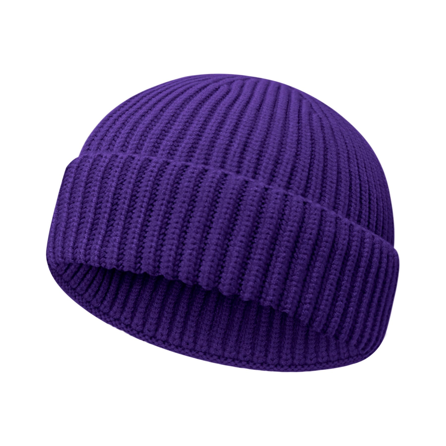 Wool Fisherman Beanies for Men Women Short Cuff Knit Beanie Winter Warm Hats Trawler Hat Stylish Watch Cap
