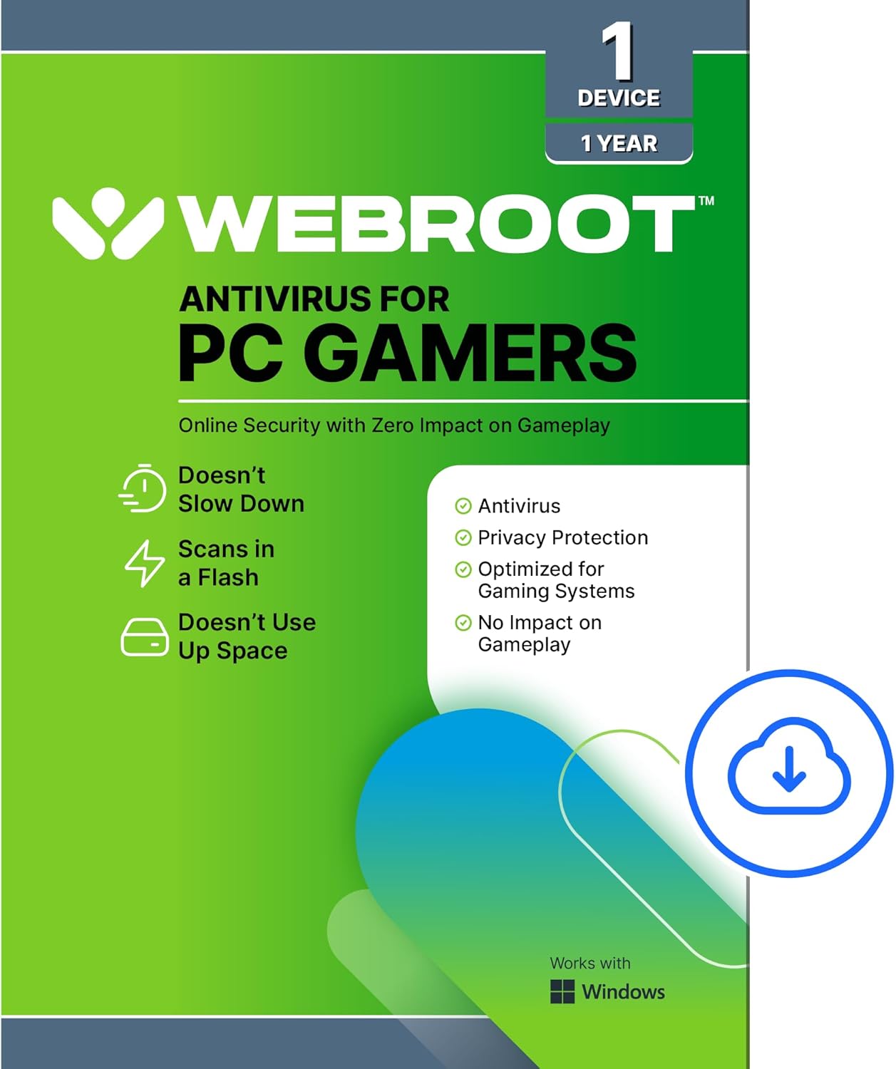 Webroot Antivirus Software 2026 | 3 Device | 1 Year Download for PC/Mac