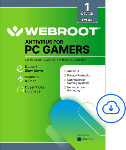 Webroot Antivirus Software 2026 | 3 Device | 1 Year Download for PC/Mac