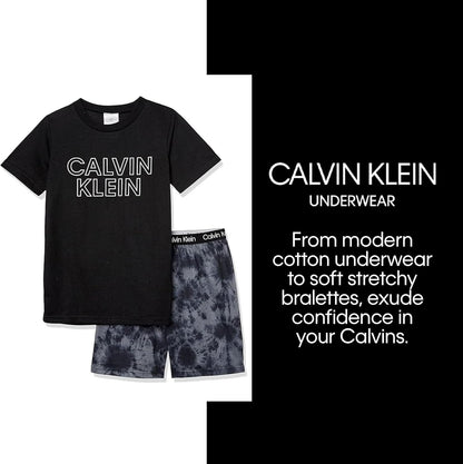 Calvin Klein Boys' Two Piece Sleepwear Top and Bottom Pajama Set