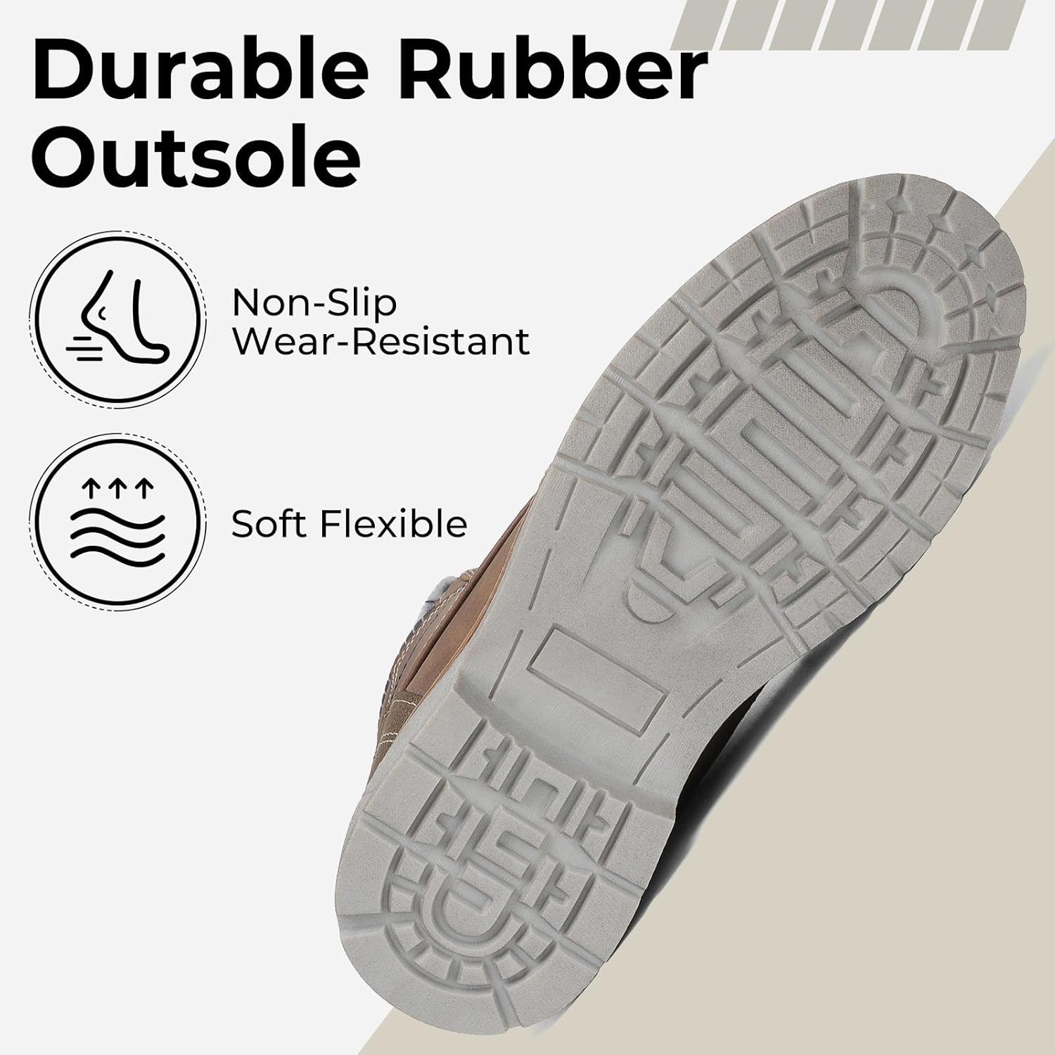 Mishansha Men's Waterproof Snow Boots, Insulated Warm Lined Winter Boot for Cold Weather, Non-Slip Outdoor Trekking Hiking Shoes Size 4-13.5