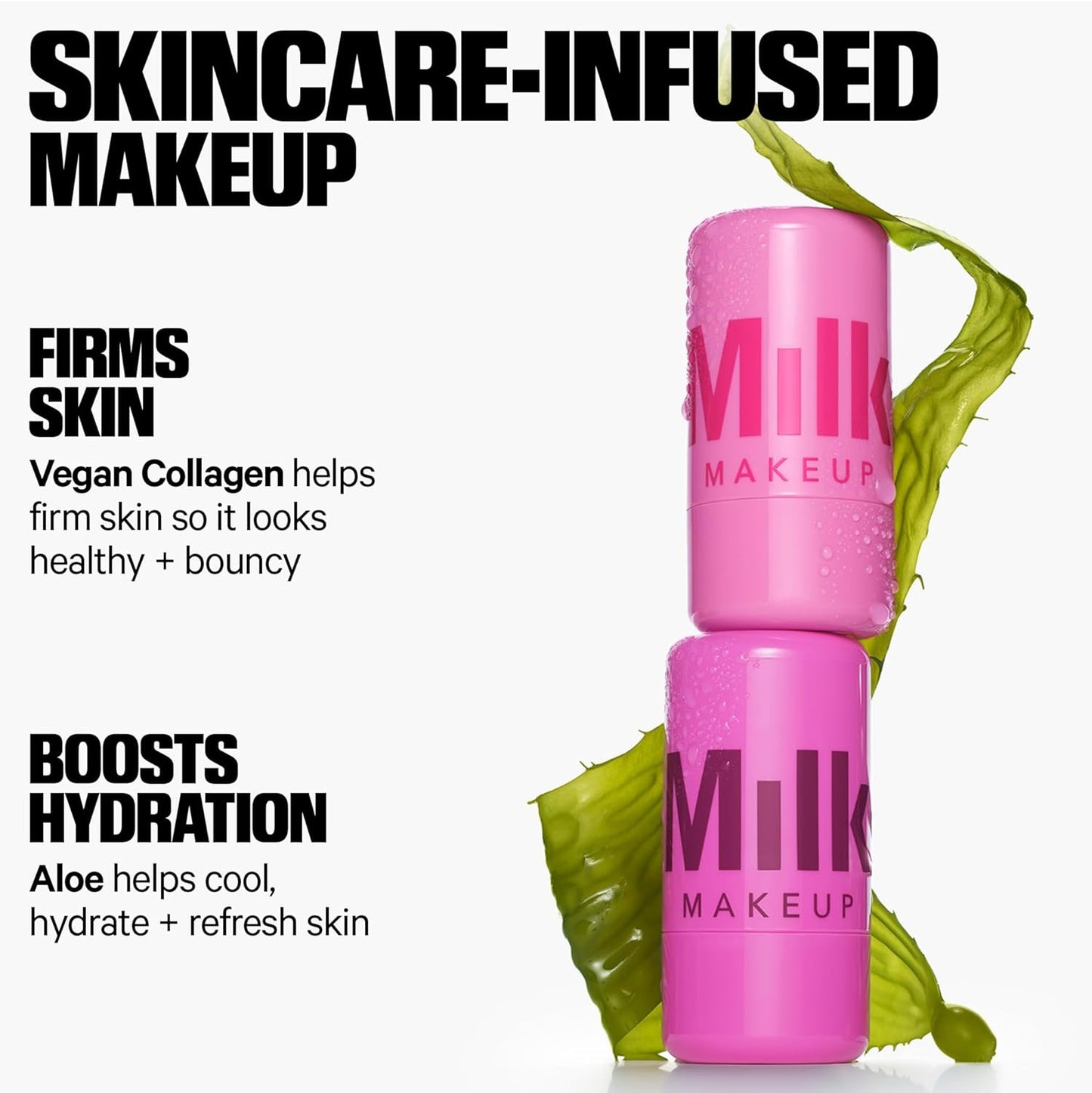 Milk Makeup Cooling Water Jelly Tint – Long-Lasting Sheer Lip + Cheek Stain with Firming Vegan Collagen + Hydrating Aloe – Transfer Proof, Buildable Lip Tint + Blush
