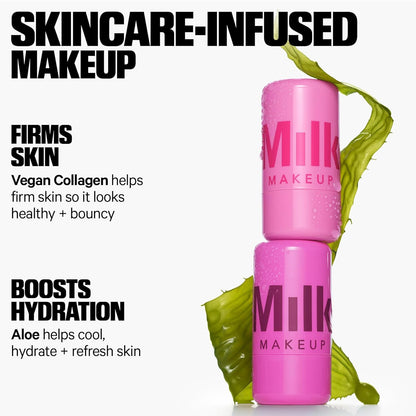 Milk Makeup Cooling Water Jelly Tint – Long-Lasting Sheer Lip + Cheek Stain with Firming Vegan Collagen + Hydrating Aloe – Transfer Proof, Buildable Lip Tint + Blush