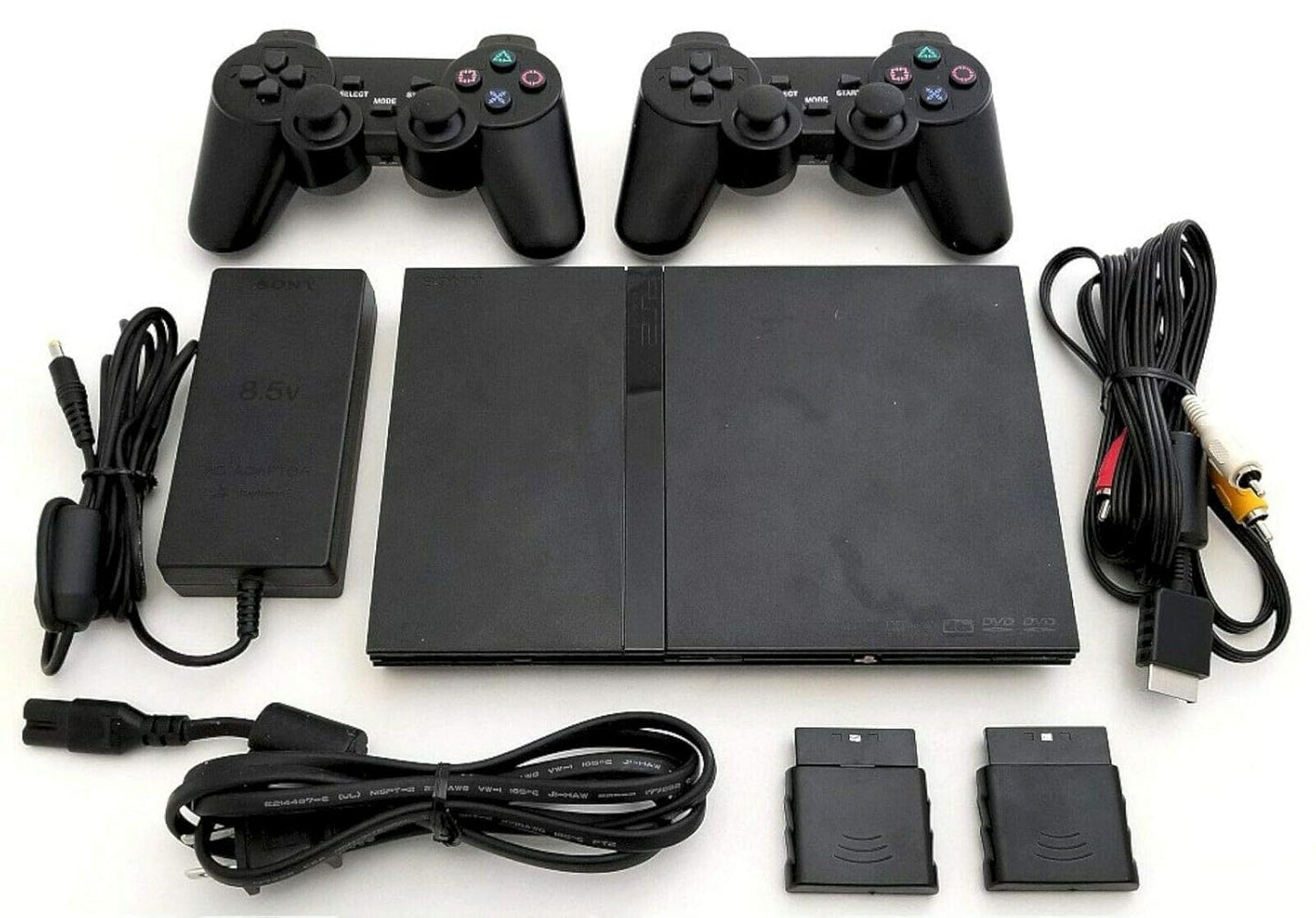 Sony PS2 SLIM Game System Gaming Console with 2 WIRELESS CONTROLLERS PLAYSTATION-2 (Renewed)