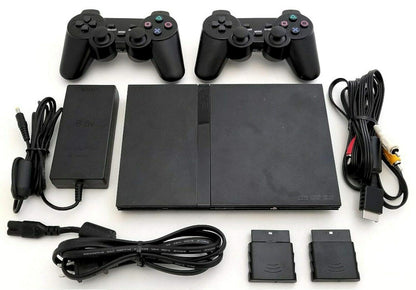 Sony PS2 SLIM Game System Gaming Console with 2 WIRELESS CONTROLLERS PLAYSTATION-2 (Renewed)