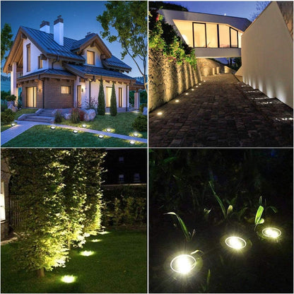 Solar Ground Lights, Waterproof Solar Garden Lights, Upgraded Outdoor Garden Waterproof Bright in-Ground Lights, Landscape Lights for Pathway,Yard,Deck,Lawn,Patio,Walkway (12 Pack Warm Light
