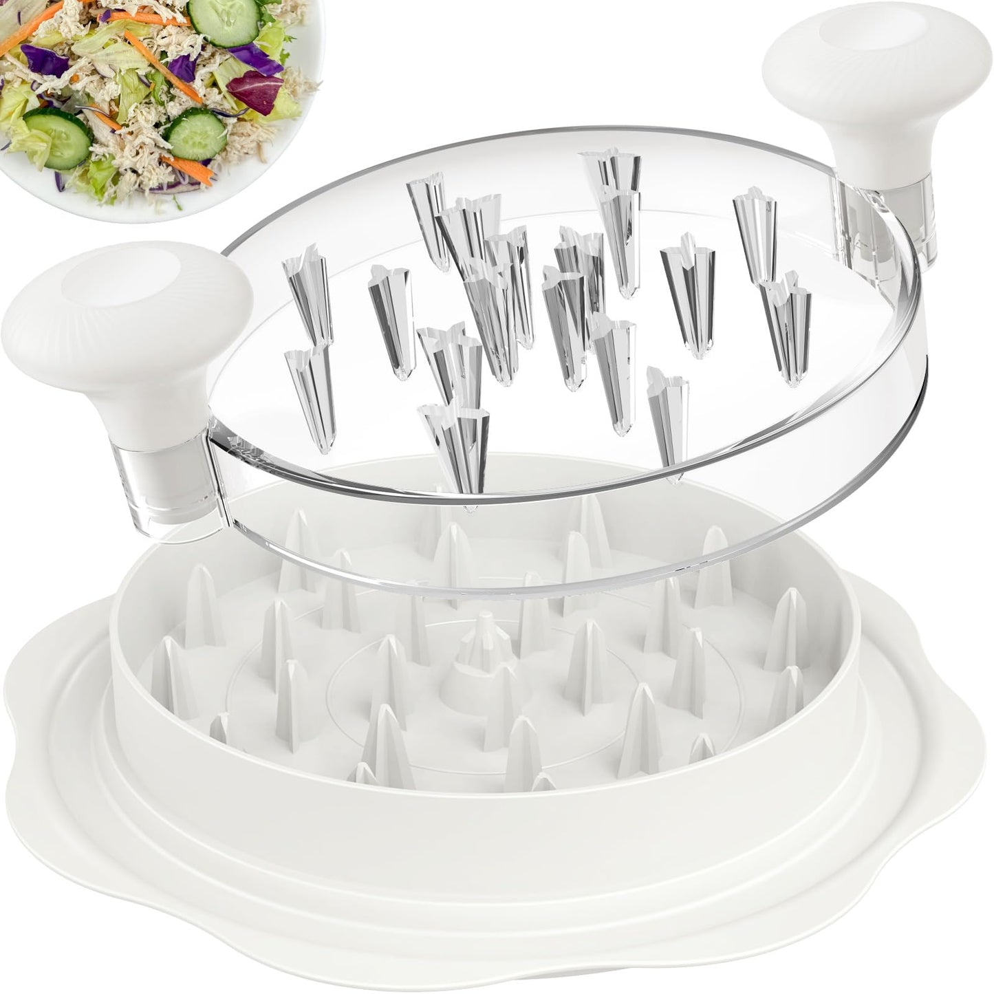 10" Pro Chicken Shredder Tool Twist Large for Kitchen, BPA-Free Food-Safe Meat Grinder, Visible Chicken Breast Meat Shredder with Strong Anti-Slip Bottom & Ergonomic Handle, Black