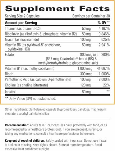 Integrative Therapeutics Active B-Complex - Cellular Energy & Heart Health Support with Vitamins B2, B6 & B12* - Supports Nervous & Immune Systems* - Dairy-Free & Gluten-Free - 60 Capsules