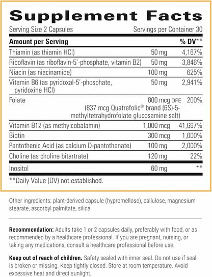 Integrative Therapeutics Active B-Complex - Cellular Energy & Heart Health Support with Vitamins B2, B6 & B12* - Supports Nervous & Immune Systems* - Dairy-Free & Gluten-Free - 60 Capsules