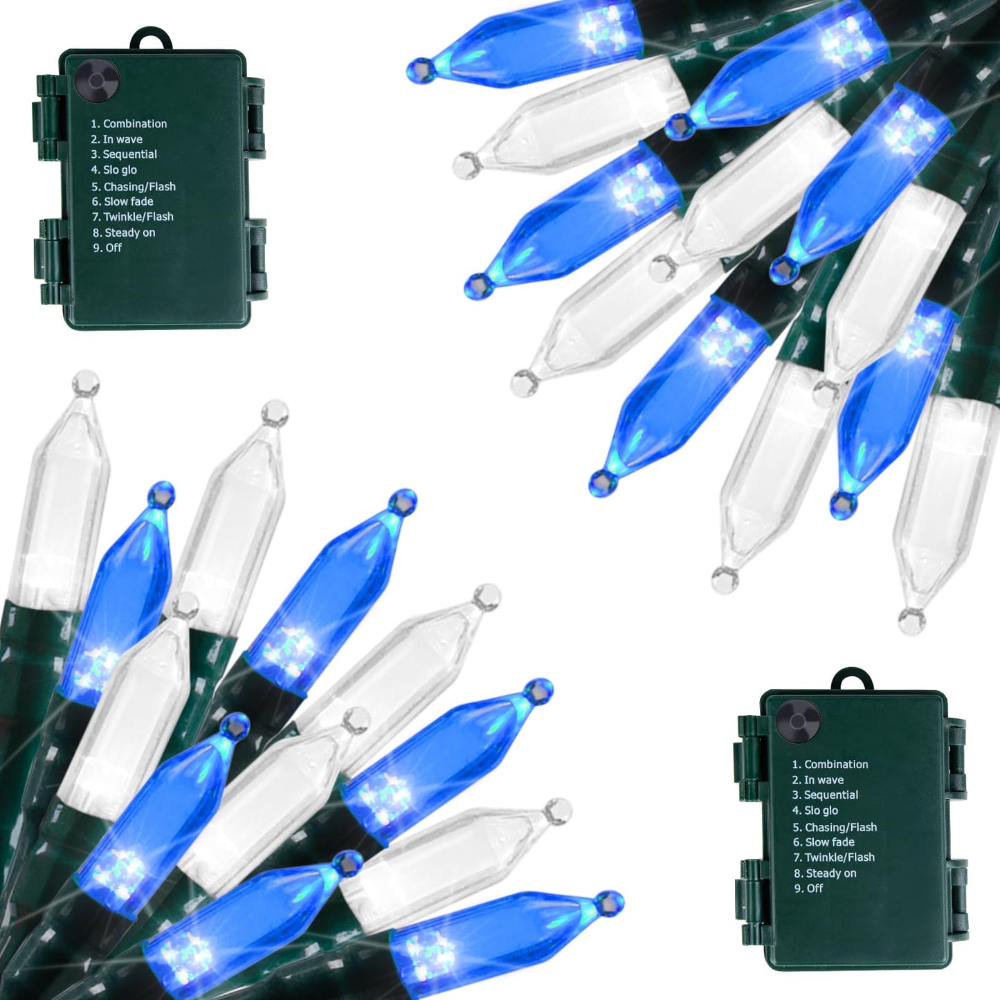 Brightown Battery Operated Christmas Lights 4 Pack 18 Feet 50 LED Clear Mini String Lights with 8 Modes Waterproof Tree Lights for Xmas Outdoor Indoor Holiday Party Garden Decor, Warm White