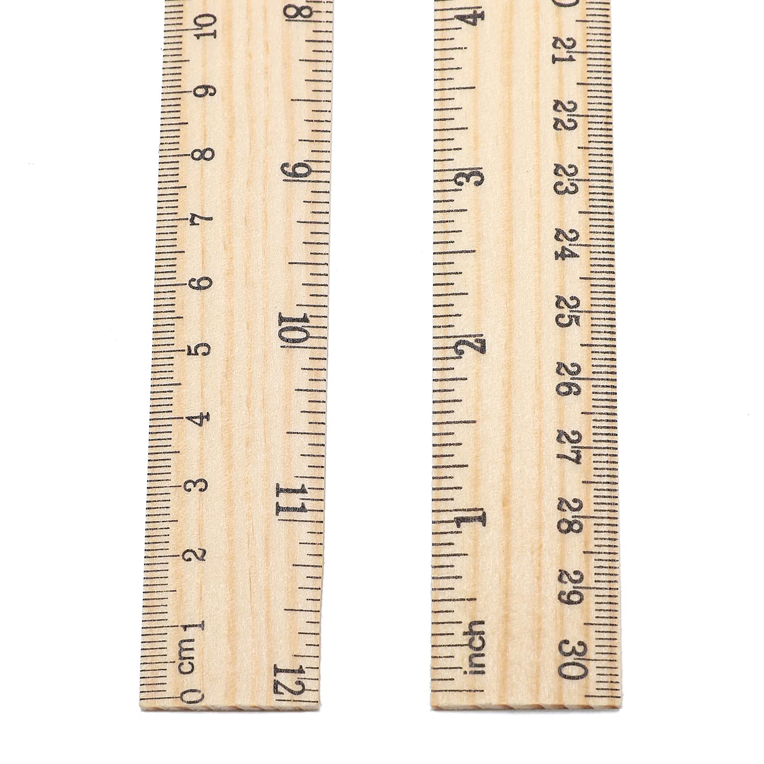 60 Pack Wooden Ruler 12 Inch Rulers Bulk Wood Measuring Ruler Office Ruler 2 Scale