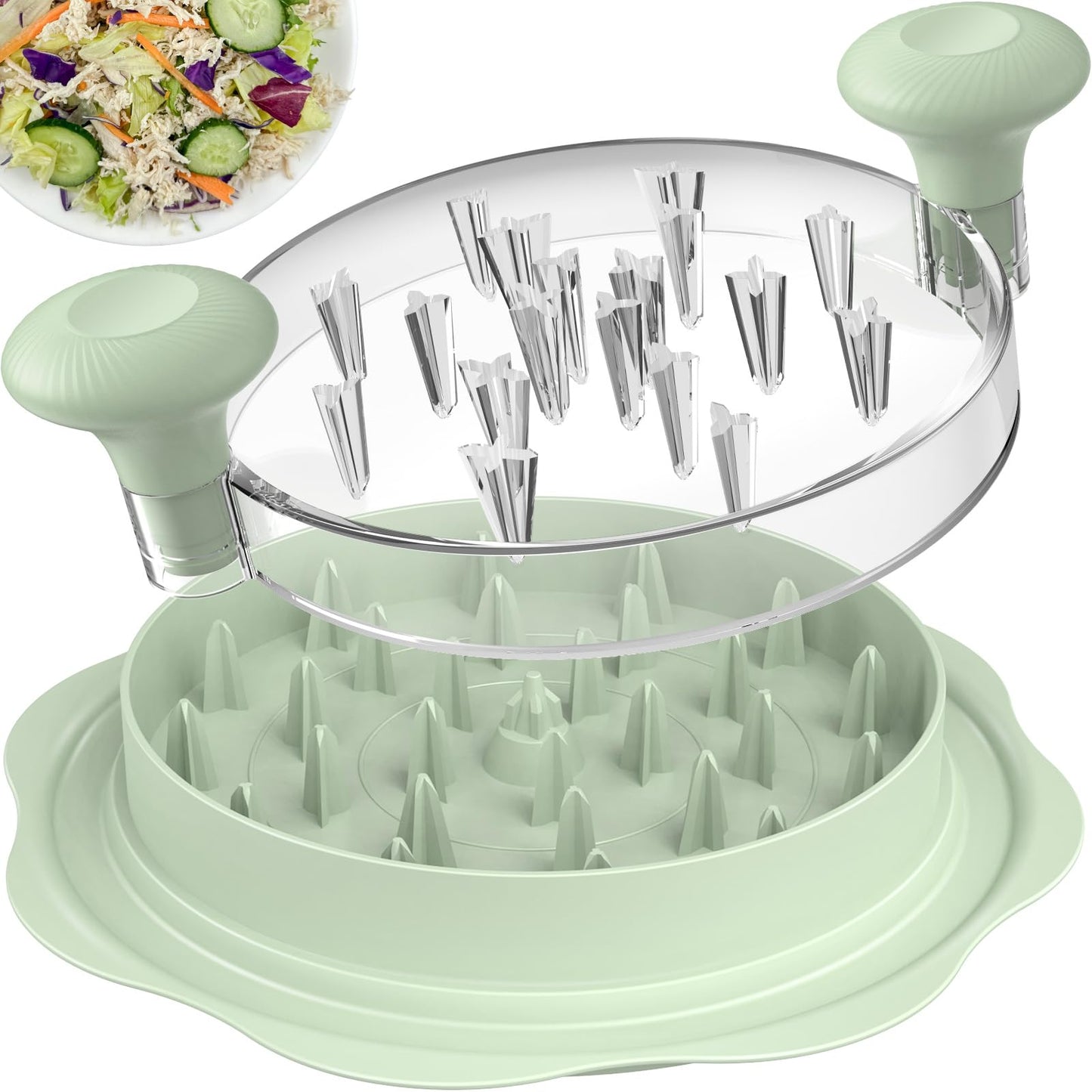 10" Pro Chicken Shredder Tool Twist Large for Kitchen, BPA-Free Food-Safe Meat Grinder, Visible Chicken Breast Meat Shredder with Strong Anti-Slip Bottom & Ergonomic Handle, Black