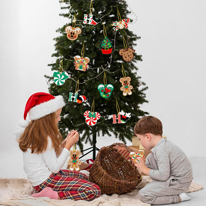 12pcs Christmas Tree Decorations Ornaments, Xmas Mouse Peppermint Candy Silicone Ornaments Hanging Pendant with Ropes for Christmas Tree Winter Holiday Party Crafts Stocking Stuffers Wreath Decor