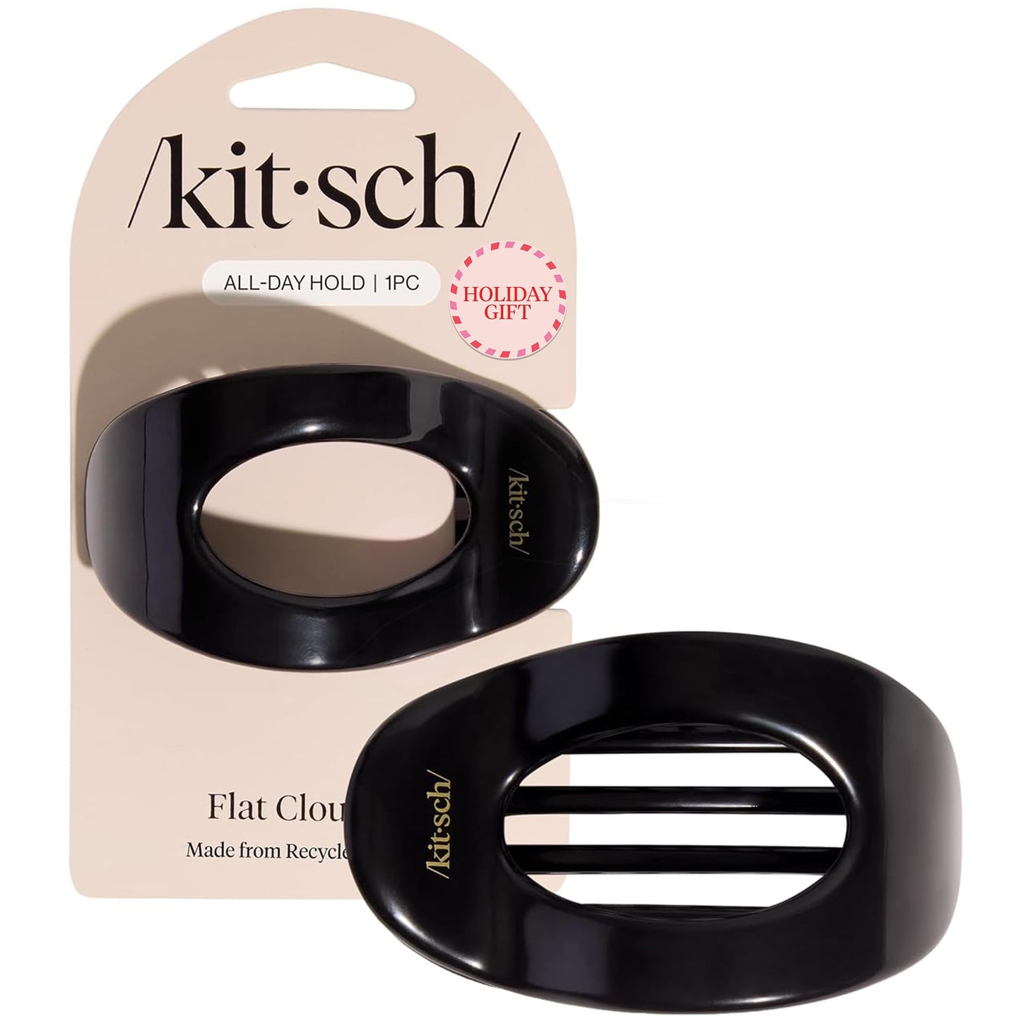 Kitsch Medium Flat Claw Clips for Women - Stylish Flat Hair Clips, Strong Hold for Thick & Fine Hair | Non-Slip for Secure, Comfortable All-Day Wear | Ideal Gifts for Women - Tortoise Design