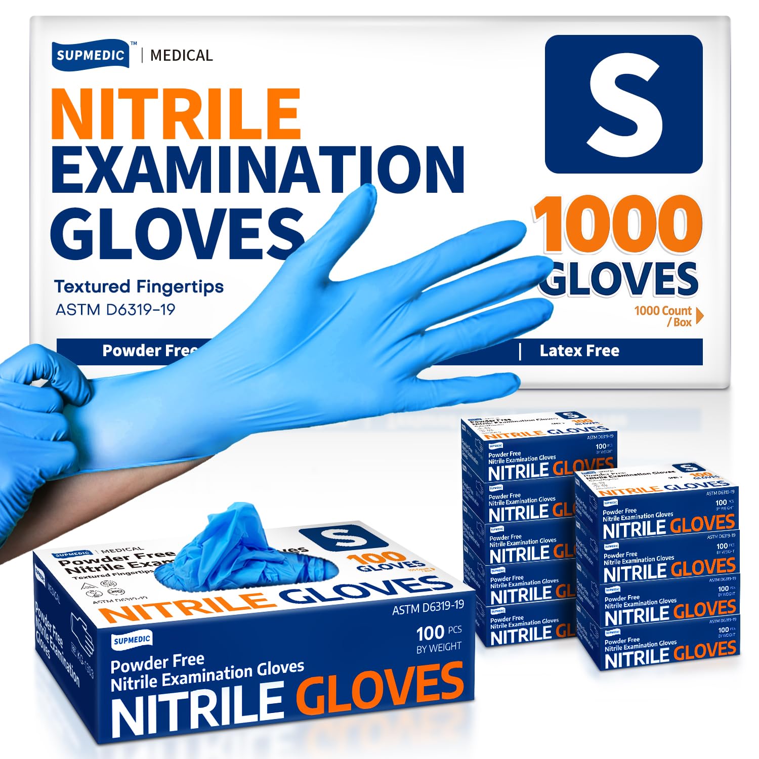 Medical Soft Max™ Nitrile Exam Gloves, 1000 Pcs Latex-Free Powder-Free Food Safe Clean Cooking Disposable Glove Blue