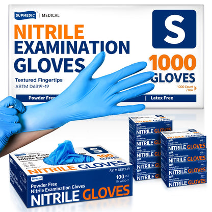 Medical Soft Max™ Nitrile Exam Gloves, 1000 Pcs Latex-Free Powder-Free Food Safe Clean Cooking Disposable Glove Blue