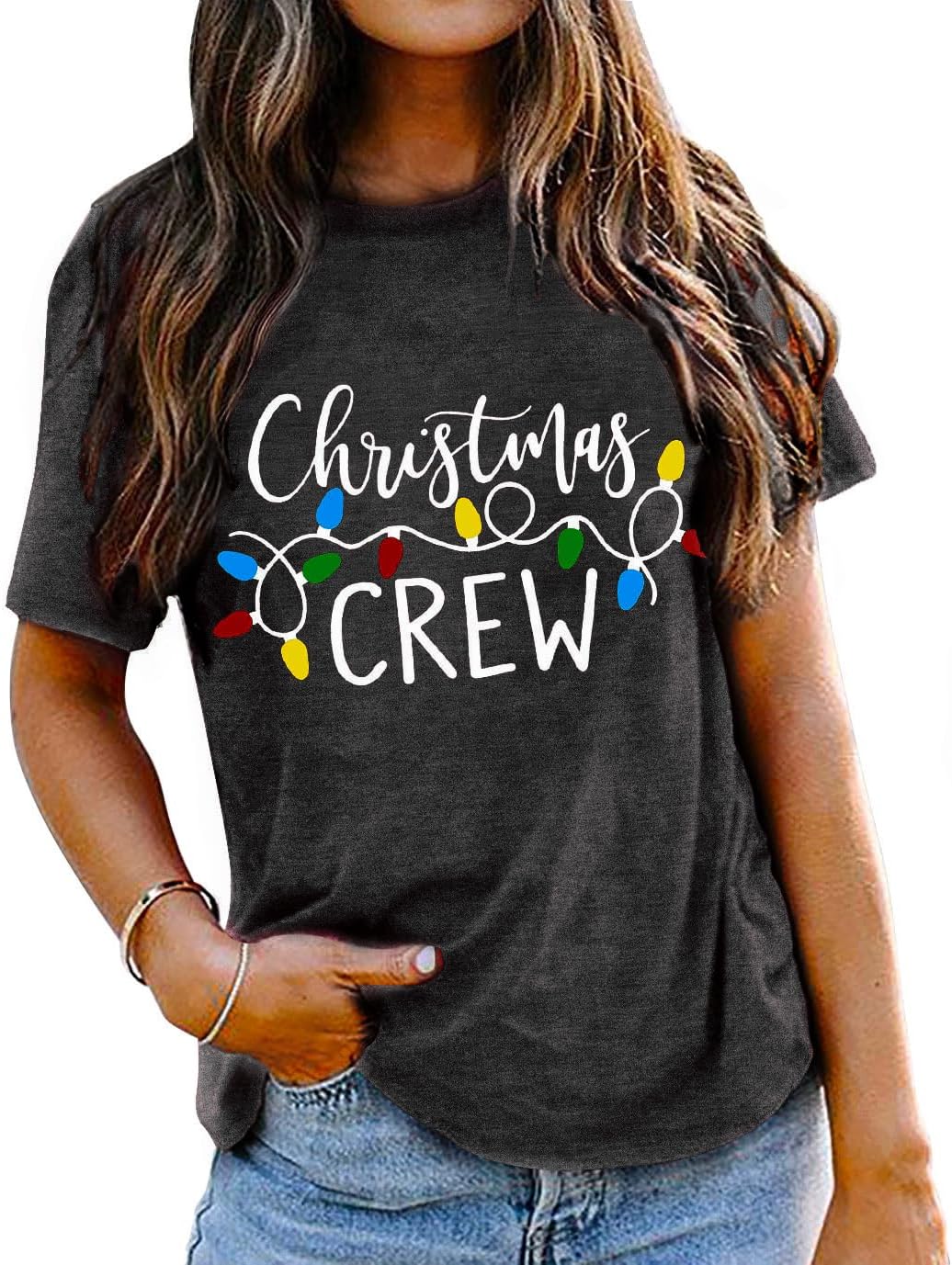 Christmas Shirts for Women:Merry Christmas T-Shirt Xmas Tree Casual Short Sleeve Tee Tops