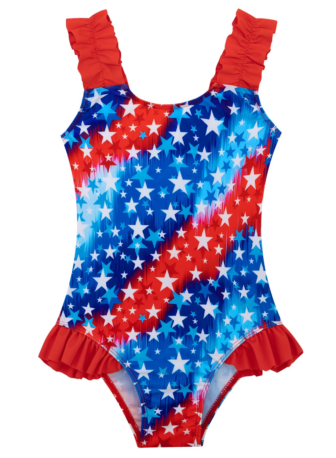 XiaoMoSha Girls One Piece Swimsuit Ruffled Straps Bathing Suits Summer Swim Suit Quick Dry Beach Swimwear for Kids 3-10 Years