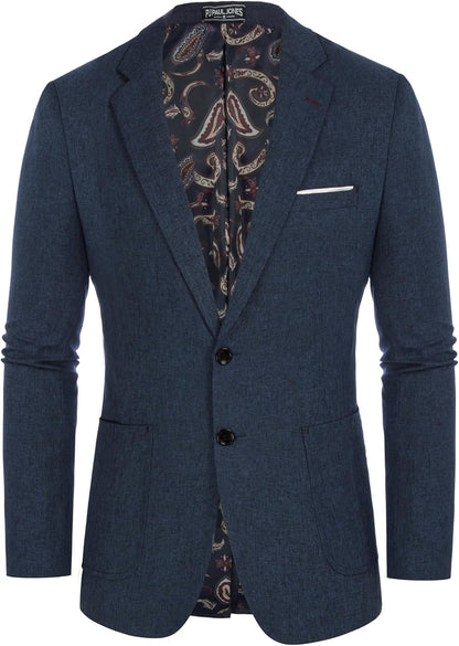 PJ PAUL JONES Mens Casual Sport Coat Blazer Two Buttons Lightweight Business Jackets