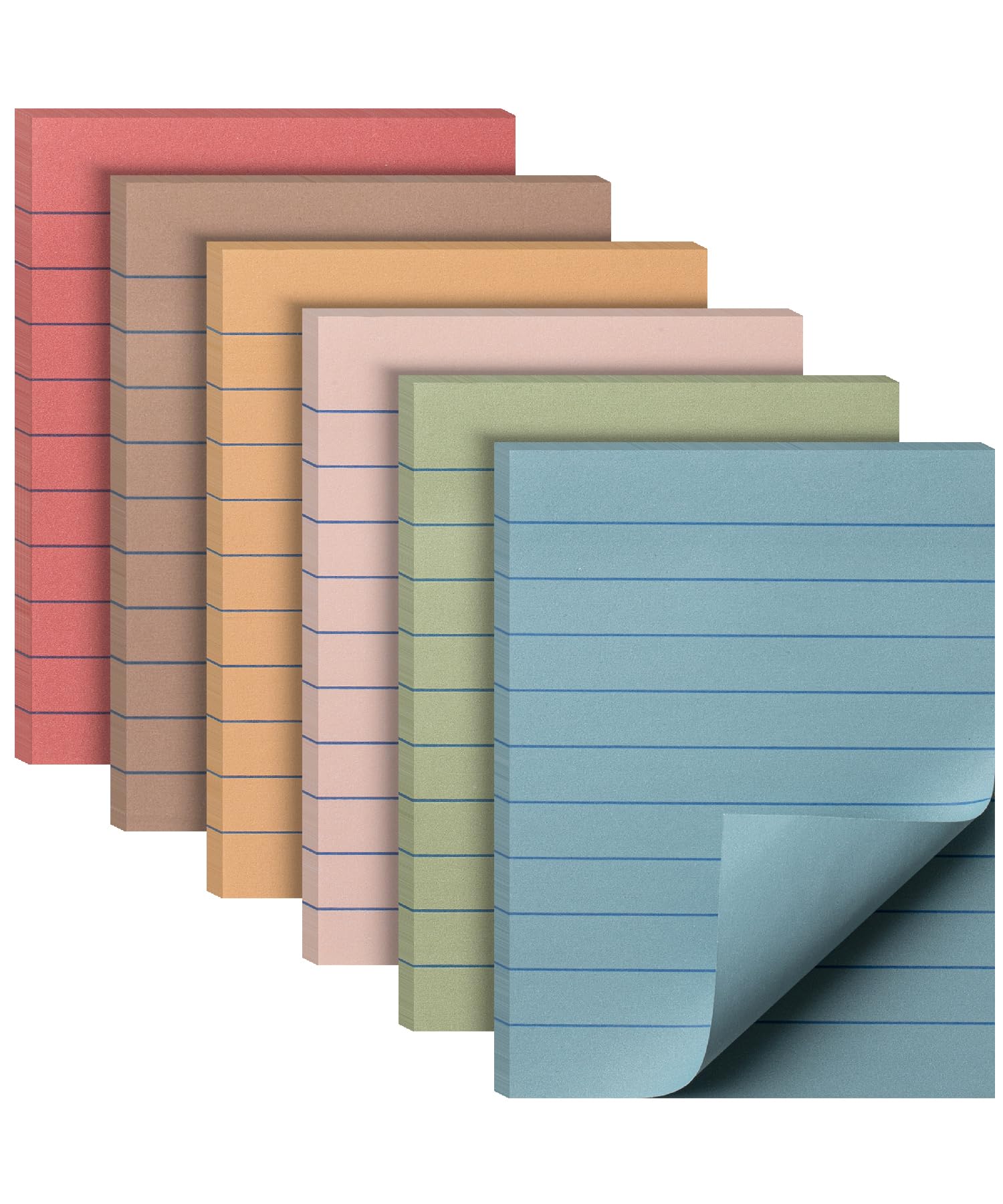 Mr. Pen- Lined Sticky Notes 3x3, 6 Pads, 45 Sheet/Pads, Pastel Colors, Sticky Notes with Lines