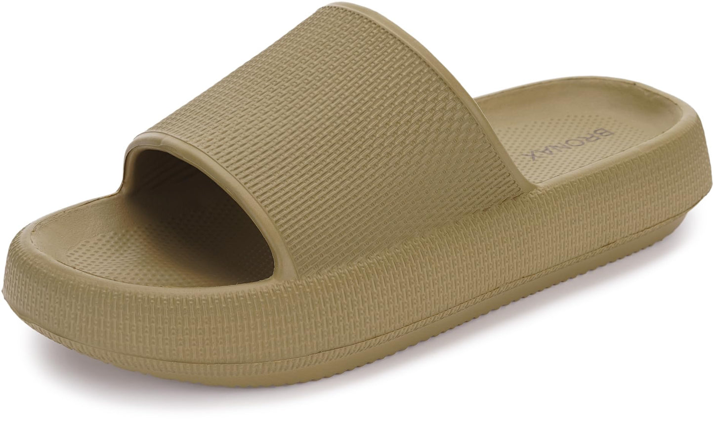 BRONAX Pillow Slippers for Women and Men | House Slides Shower Sandals | Cushioned Thick Sole