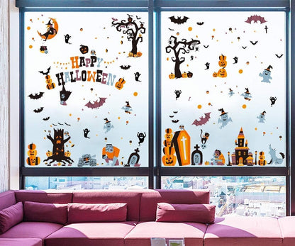 CCINEE Halloween Window Stickers - 10 Sheets Window Clings Decals for Party Decoration, Indoor & Outdoor Home Decor