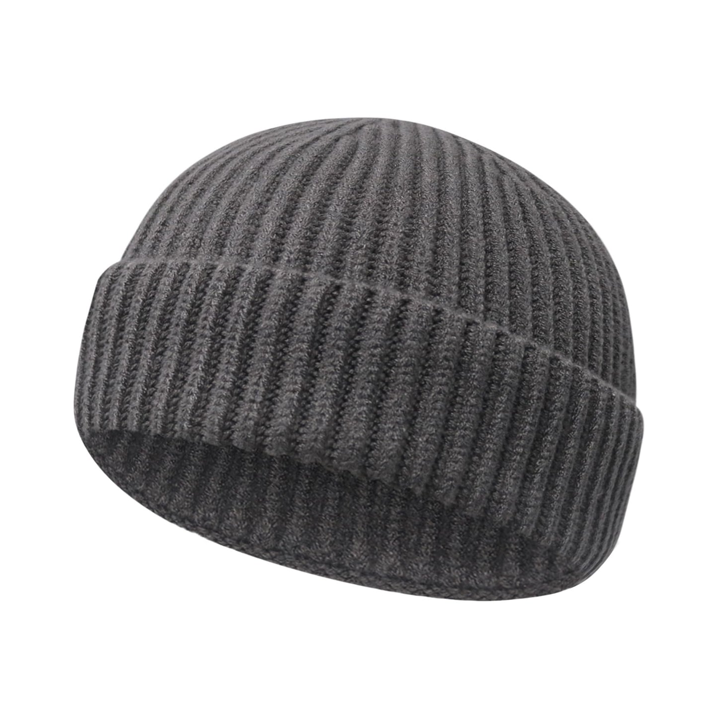 Wool Fisherman Beanies for Men Women Short Cuff Knit Beanie Winter Warm Hats Trawler Hat Stylish Watch Cap