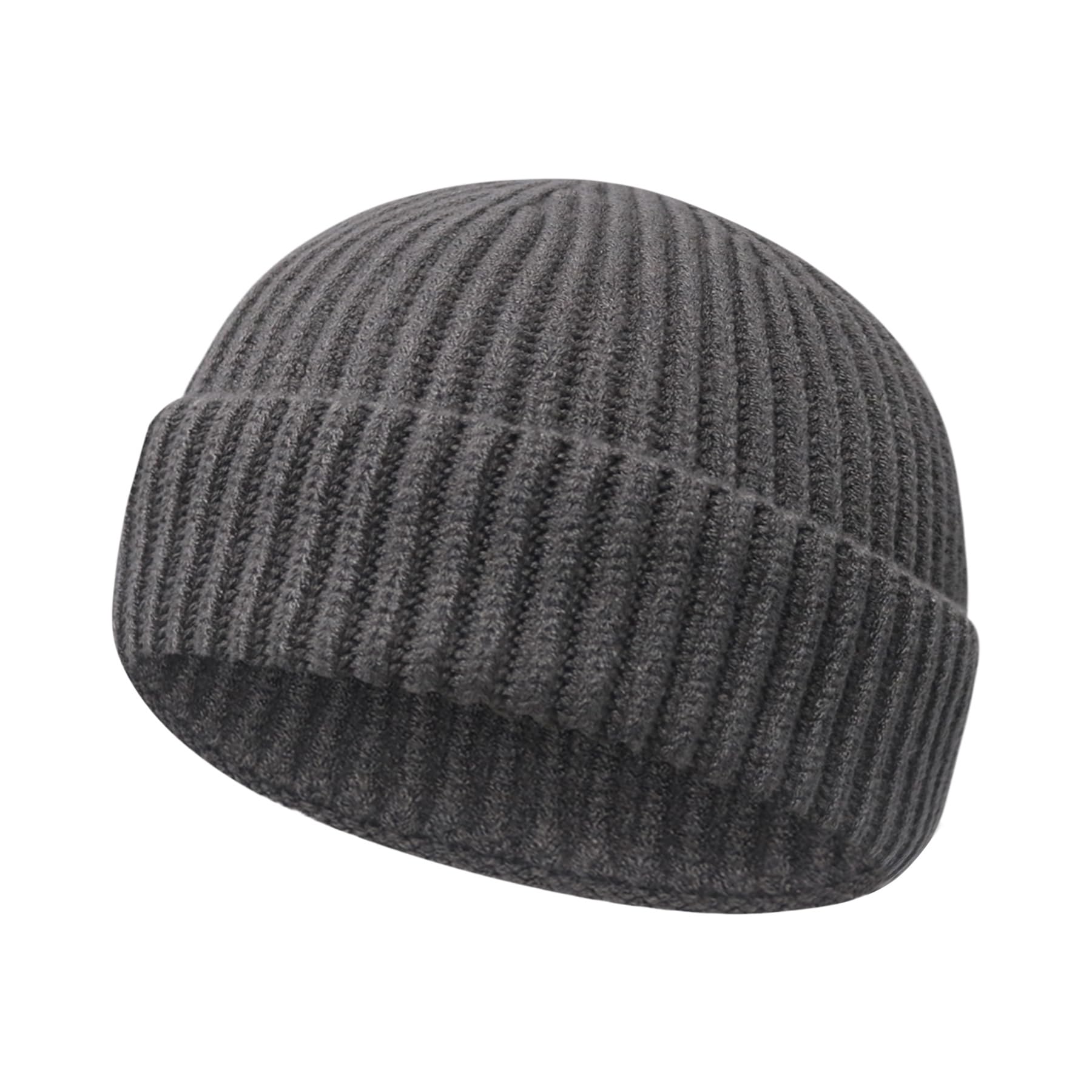 Wool Fisherman Beanies for Men Women Short Cuff Knit Beanie Winter Warm Hats Trawler Hat Stylish Watch Cap
