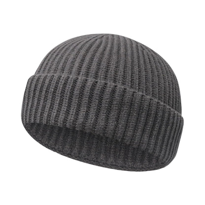 Wool Fisherman Beanies for Men Women Short Cuff Knit Beanie Winter Warm Hats Trawler Hat Stylish Watch Cap