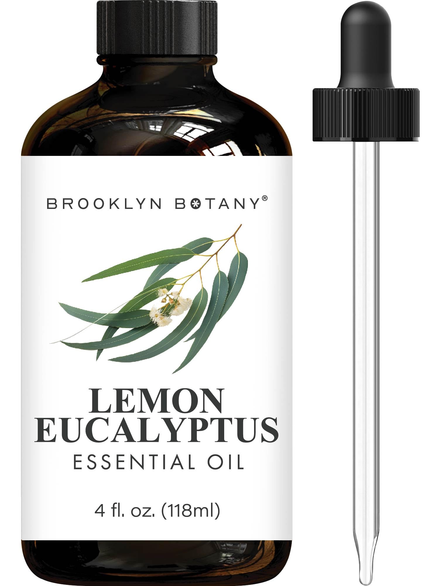 Brooklyn Botany Peppermint Essential Oil - Huge 4 Fl Oz - 100% Pure and Natural - Premium Grade with Dropper - for Aromatherapy and Diffuser