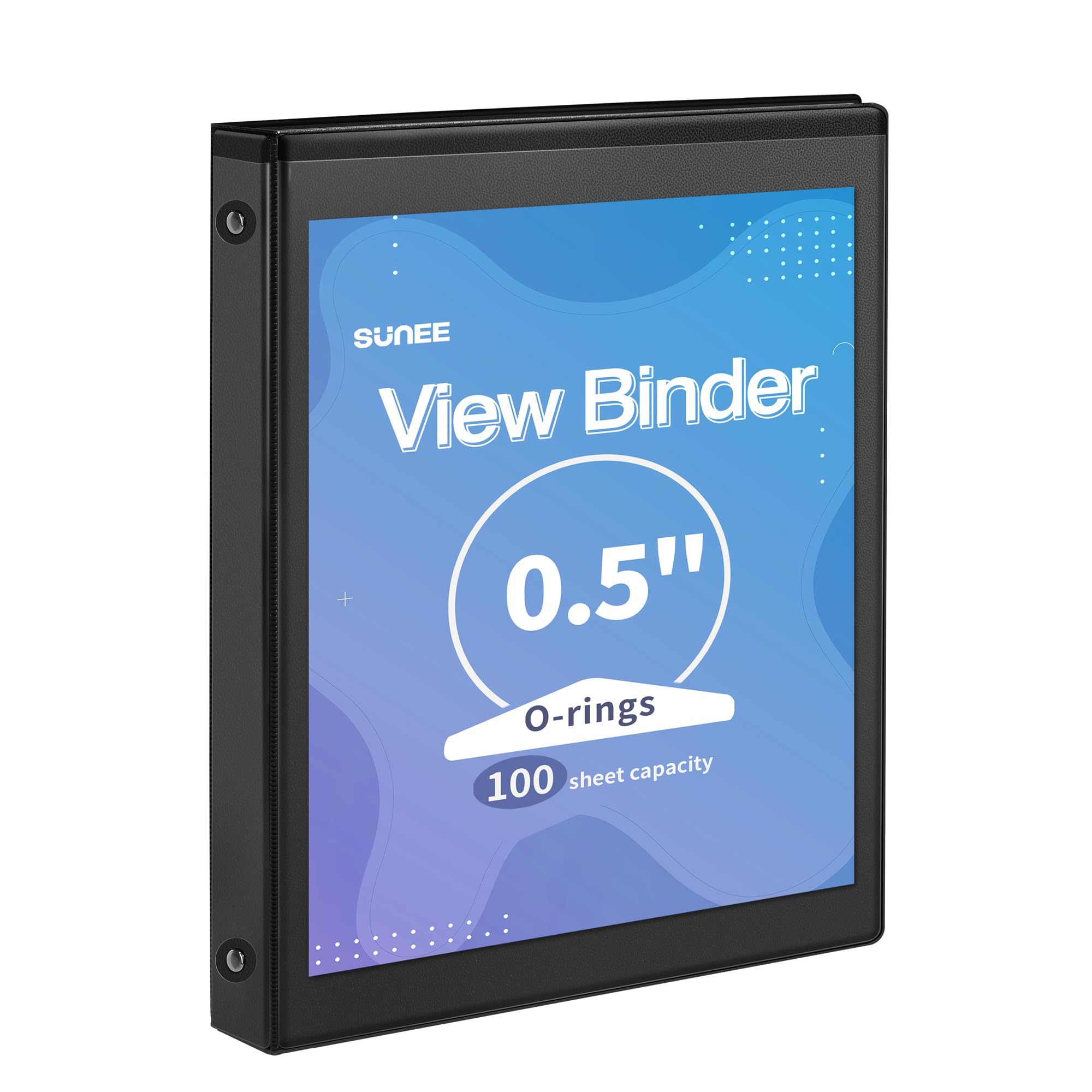 SUNEE 3 Ring Binder 1 Inch 1 Pack, Clear View Binder Three Ring PVC-Free (Fit 8.5x11 Inches) for School or Office Supplies, White