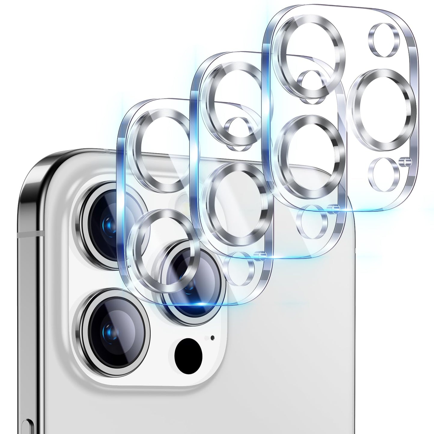 UniqueMe Compatible for 3 Pack iPhone 17 Pro Camera Lens Protector - [Drop Protection] 9H Tempered Glass Camera Cover Screen [Update New Version]【Not for 17 Pro Max】