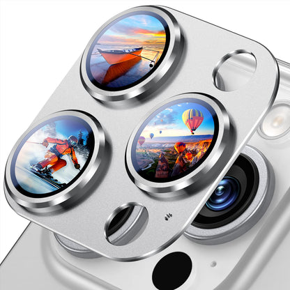 Uyiton Compatible with iPhone 17 Pro Max Camera Lens Protector - [Not Easy to Break][Strong Adsorption][Case-Friendly] Metal Tempered Glass Rear Camera Screen Cover - Deep Blue