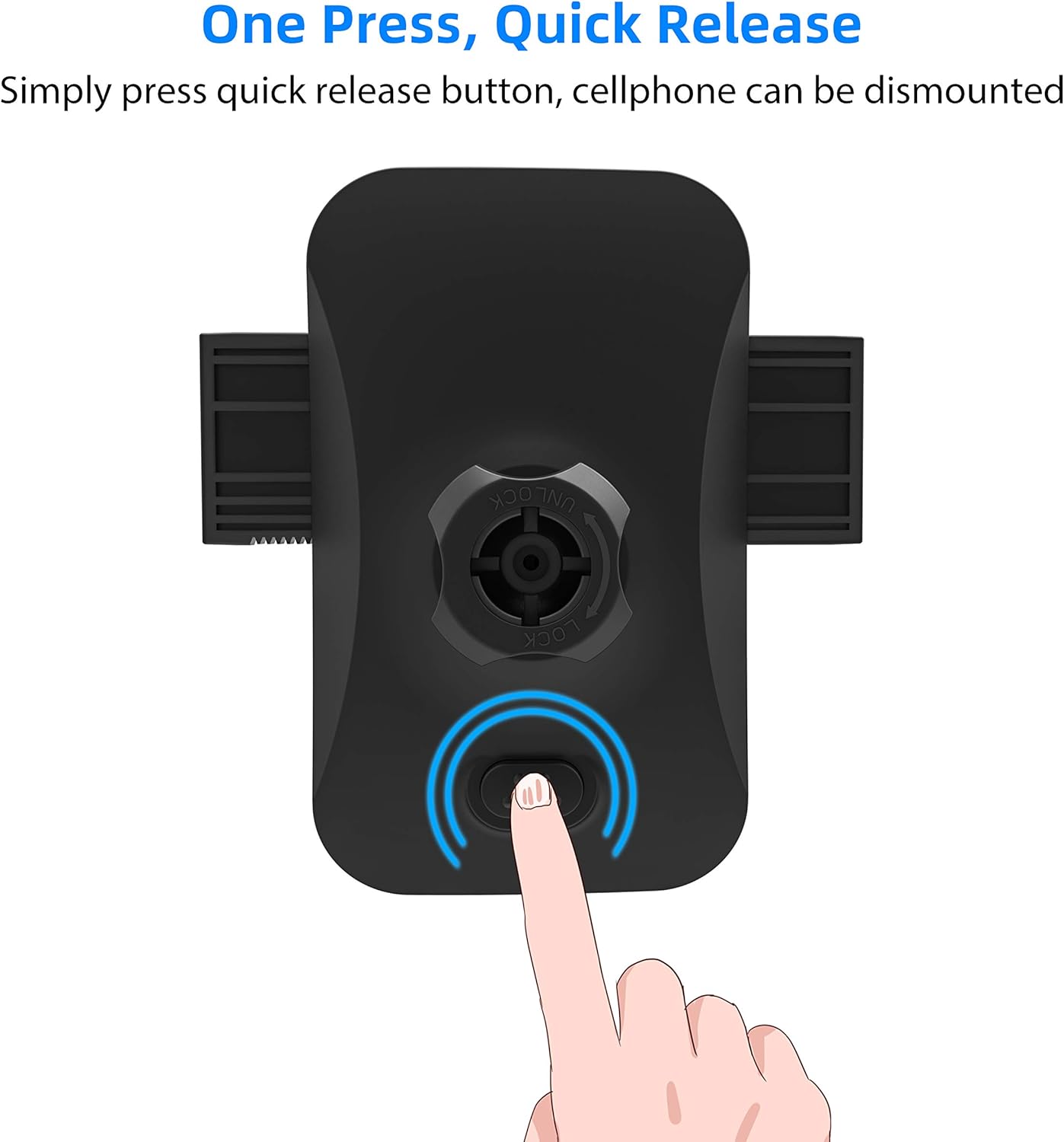 Amazon Basics Universal Portable Smartphone Holder for Car, Easy to Install Air Vent Mount, Adjustable and Secure, Grey