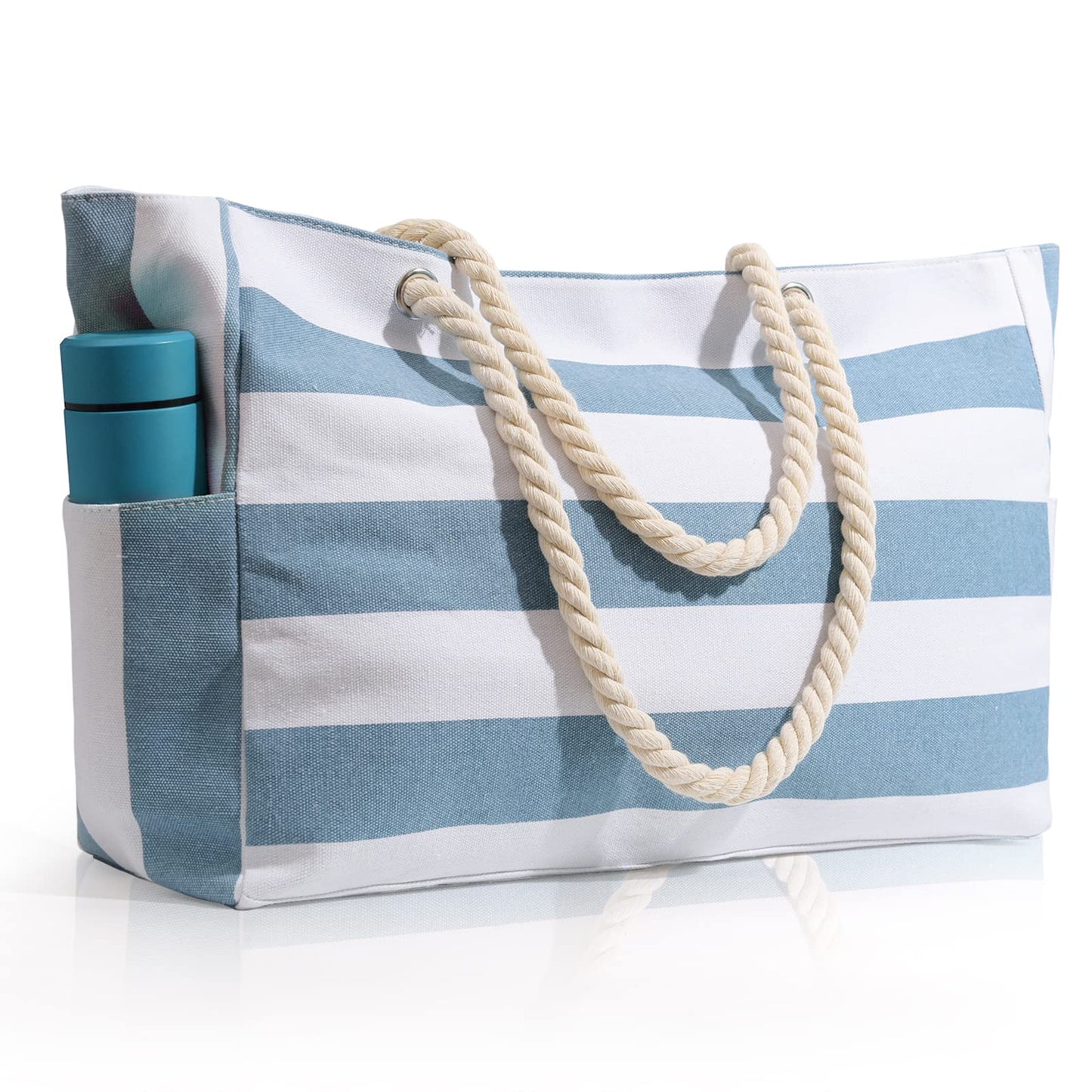 Beach Bag for Women Large Waterproof Pool Bag with Zipper, Sandproof Canvas Travel Tote Bags Gifts for Women