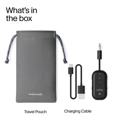AirFly Pro 2 Deluxe – Bluetooth Adapter for Airplane, Pair 2 AirPods or Wireless Headphones – 3.5mm AUX Bluetooth Transmitter/Receiver for Cars, Boats, Treadmills, TVs – Airplane Travel Essentials