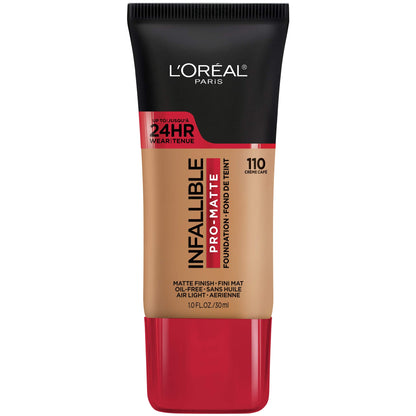 L'Oreal Paris Makeup Infallible Pro-Matte Liquid Longwear Foundation, 105 Natural Beige, 1 fl; oz.