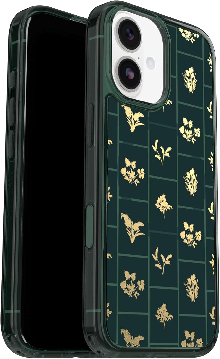 OtterBox iPhone 17 Symmetry Series Clear Case - Golden Bloom - Green