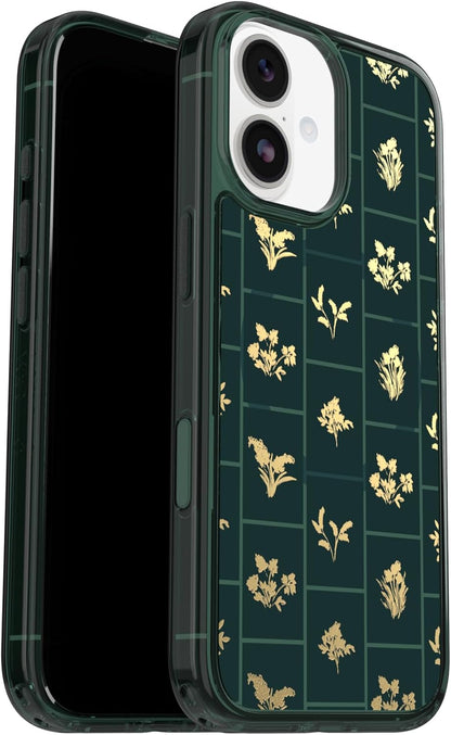 OtterBox iPhone 17 Symmetry Series Clear Case - Golden Bloom - Green