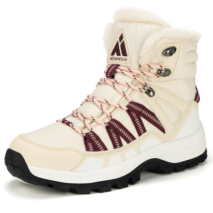 Mishansha Women's Winter Snow Boots Waterproof Warm Fur Lined Ankle Hiking Boot Non-Slip Outdoor Cold Weather Shoes