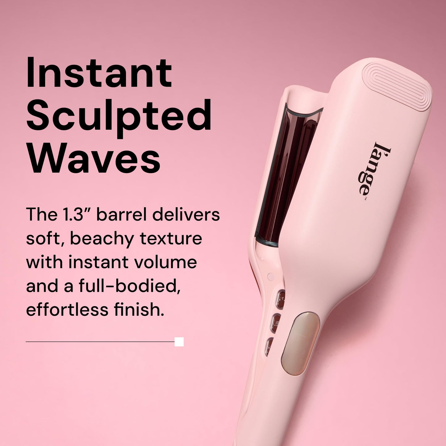 L'ANGE Hair SculptWaver Titanium Deep Wave Crimper | Modern Crimper for Easy, Uniform Waves & Sculpted Texture | Negative Ion Technology for Frizz-Free Shine & Smooth Hair (Blush - Large)