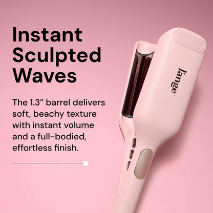 L'ANGE Hair SculptWaver Titanium Deep Wave Crimper | Modern Crimper for Easy, Uniform Waves & Sculpted Texture | Negative Ion Technology for Frizz-Free Shine & Smooth Hair (Blush - Large)