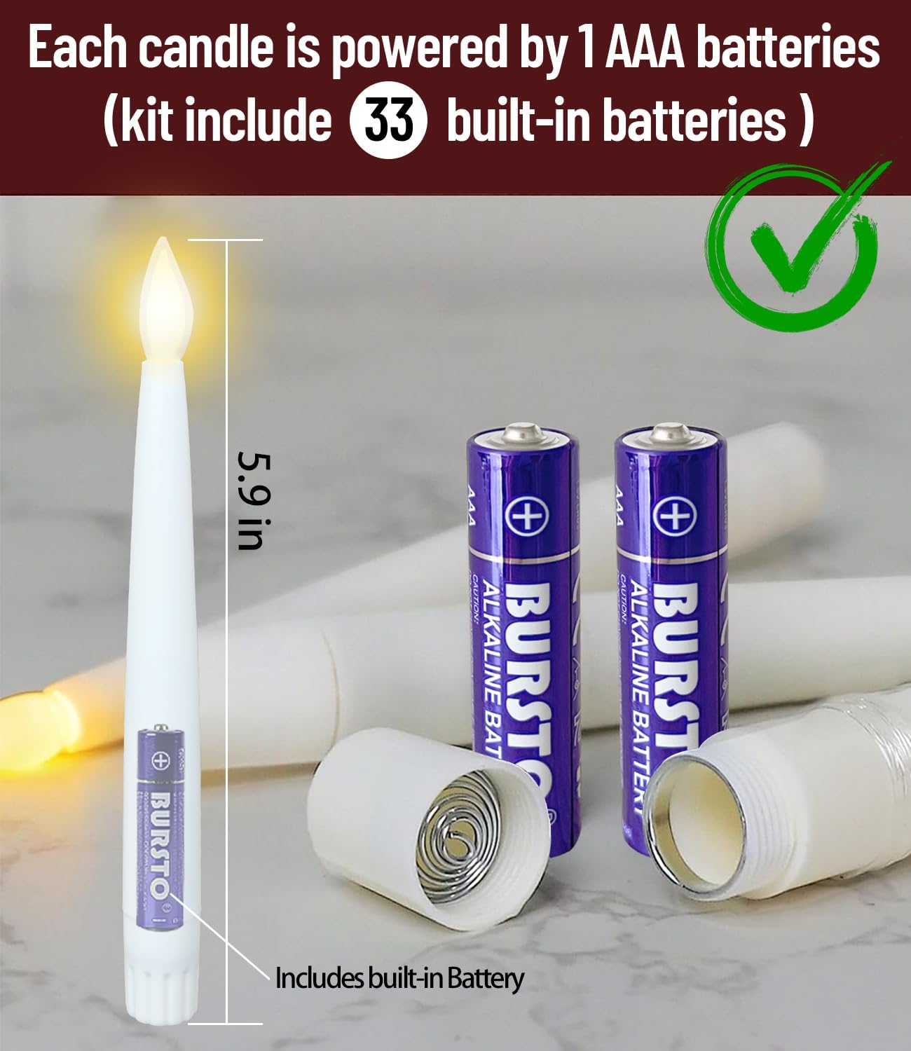 Halloween Decorations - 32pcs Floating Candles with Wand Magic Hanging Candles, Flameless Warm Light Flickering Battery Operated Candles, Floating LED Candle for Halloween Christmas Theme Party