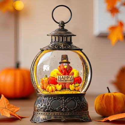 Christmas Snow Globes Christmas Water Lantern with Snowy Train Snowman, Music & 6H Timer, USB Lined/Battery Operated Lighted Lanterns for Xmas Festival Decoration Gifts