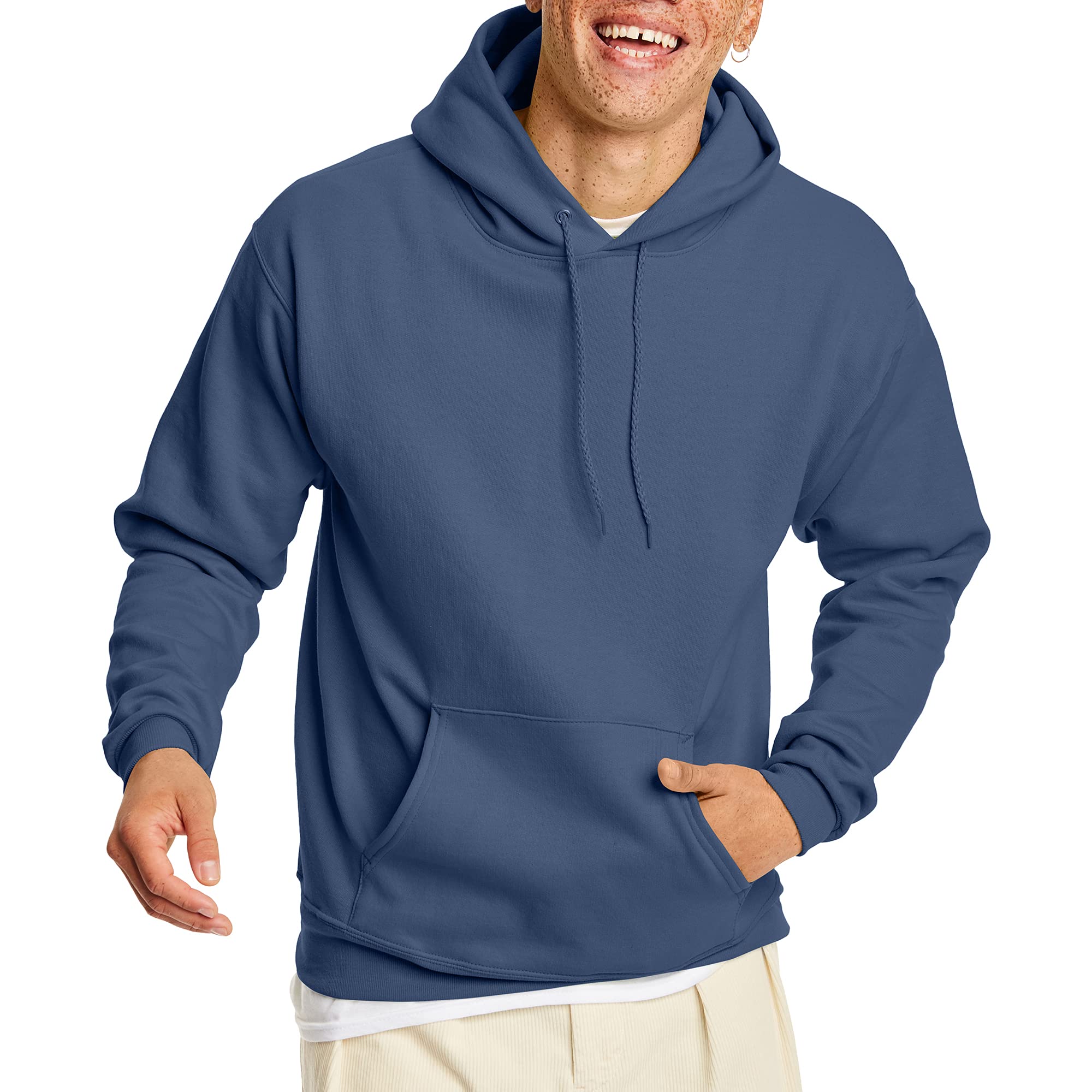 Hanes EcoSmart Hoodie, Midweight Fleece, Pullover Hooded Sweatshirt for Men