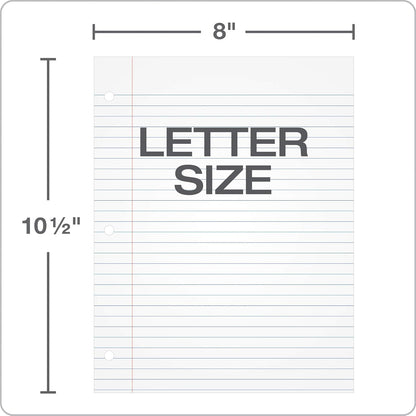 Oxford Filler Paper, 8 x 10-1/2 Inch Wide Ruled Paper, 3 Hole Punch, Loose Leaf Notebook Paper for 3 Ring Binders, 500 sheets (62330), white