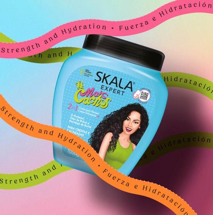 SKALA Mais Cachos for hair type 3ABC - 2 IN 1 Conditioning Treatment Cream & Cream To Comb 35.2oz, BLUE